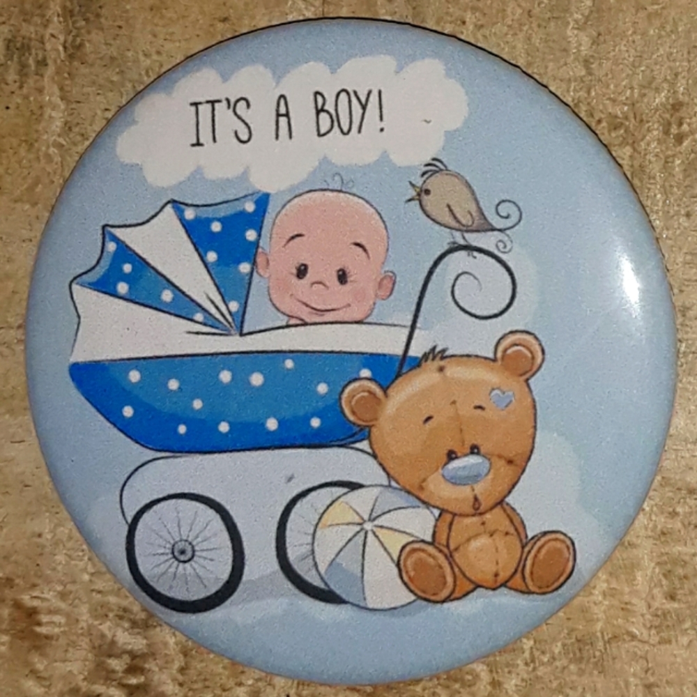 (New) It's A Boy Pinback Button Set (set of 6)
